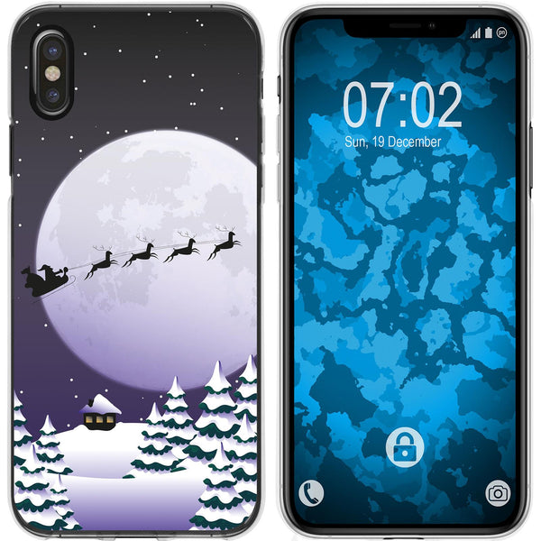 iPhone Xs Max Silikon-Hülle X Mas Weihnachten Santa - Night