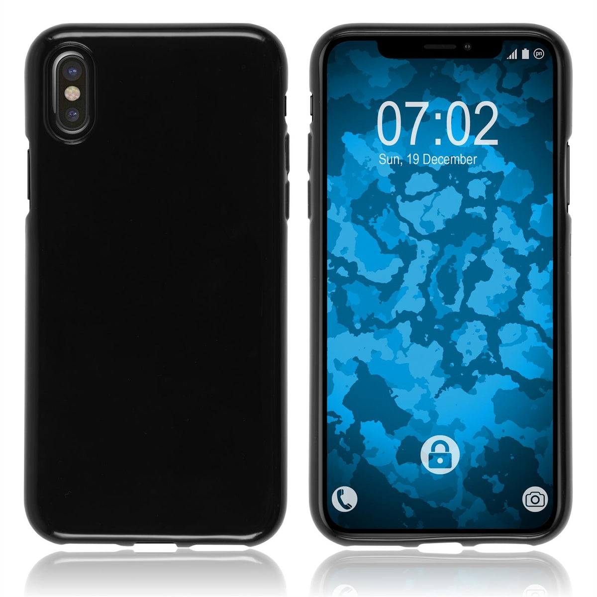 PhoneNatic Case kompatibel mit Apple iPhone Xs - schwarz Silikon Hülle Cover