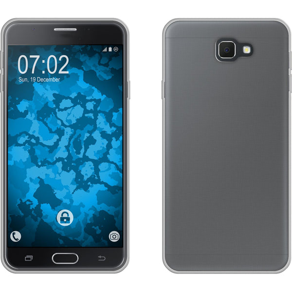 PhoneNatic Case kompatibel mit Samsung Galaxy J7 Prime - Crystal Clear Silikon Hülle transparent + 2 Schutzfolien