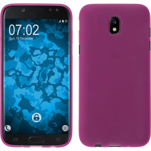 PhoneNatic Case kompatibel mit Samsung Galaxy J5 2017 - pink Silikon Hülle matt + 2 Schutzfolien