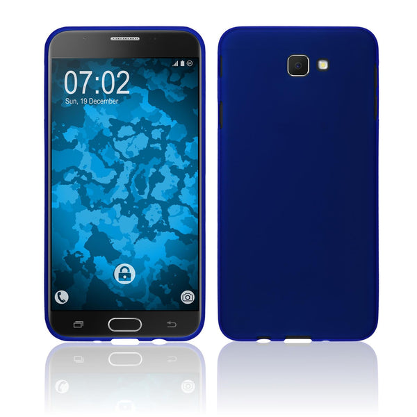PhoneNatic Case kompatibel mit Samsung Galaxy J7 Prime 2 - blau Silikon Hülle matt Cover