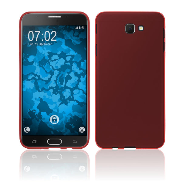 PhoneNatic Case kompatibel mit Samsung Galaxy J7 Prime 2 - rot Silikon Hülle matt Cover