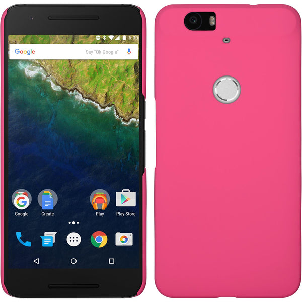 Hardcase für Google Nexus 6P gummiert pink