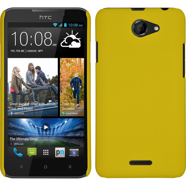 Hardcase für HTC Desire 516 gummiert gelb