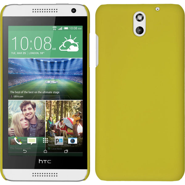 Hardcase für HTC Desire 610 gummiert gelb