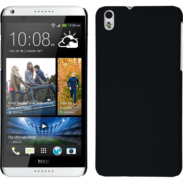 Hardcase für HTC Desire 816 gummiert schwarz