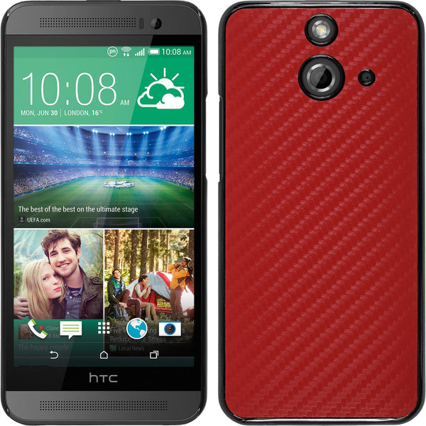 Hardcase für HTC One E8 Carbonoptik rot