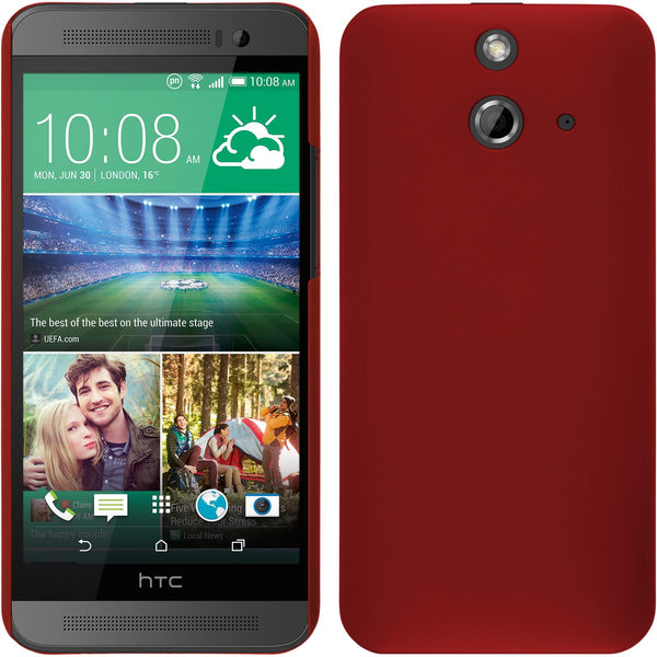 Hardcase für HTC One E8 gummiert rot