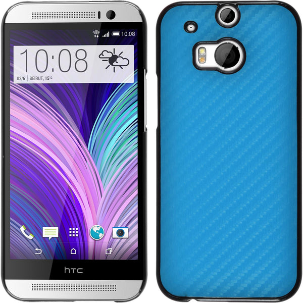 Hardcase für HTC One M8 Carbonoptik blau