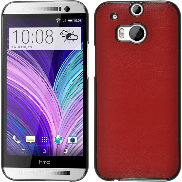 Hardcase für HTC One M8 Lederoptik rot