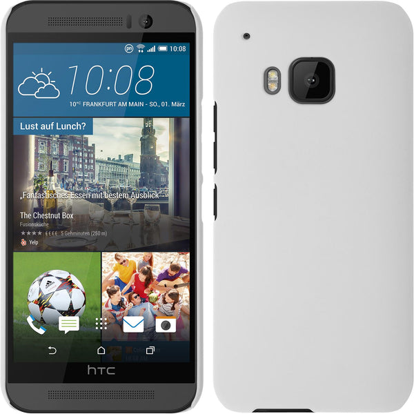 Hardcase für HTC One M9 gummiert weiﬂ