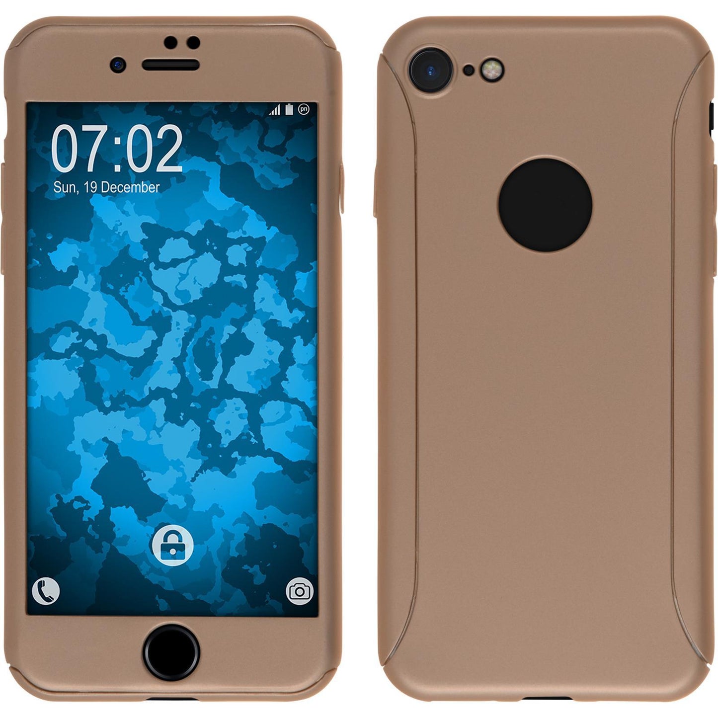 Hardcase für Apple iPhone 7 / 8 / SE 2020 360∞ gold