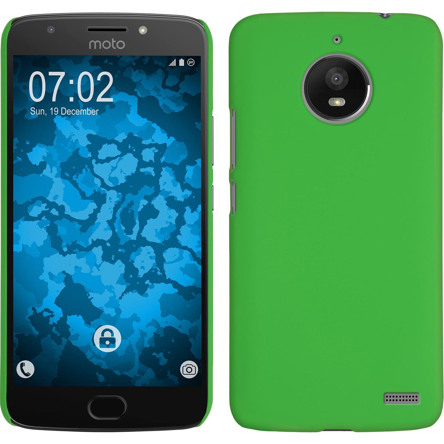 Hardcase für Lenovo Moto E4 (EU Version) gummiert grün