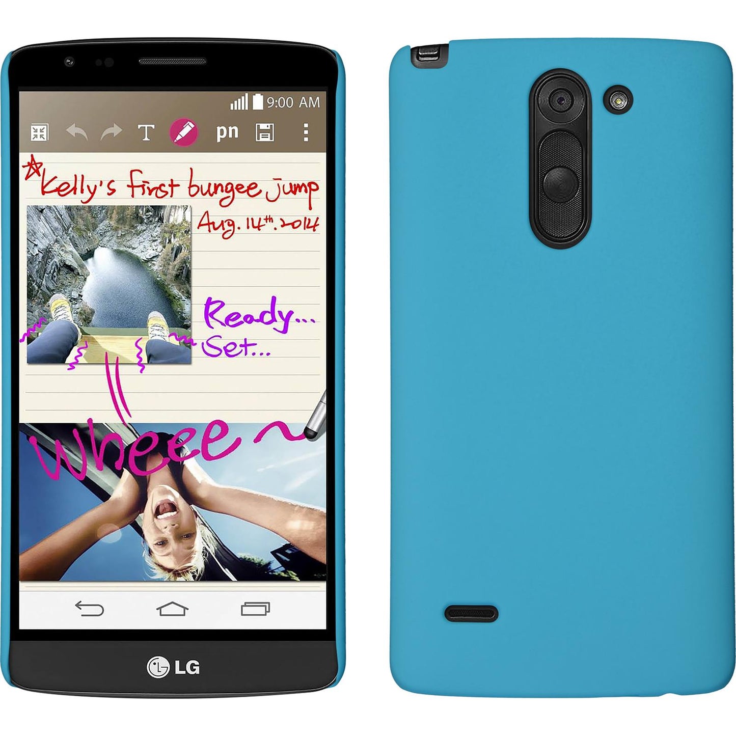 Hardcase für LG G3 Stylus gummiert hellblau