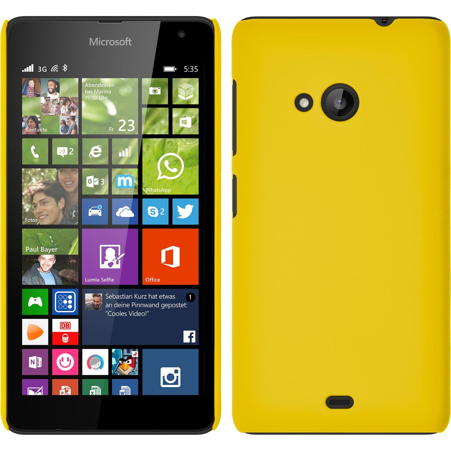 Hardcase für Microsoft Lumia 535 gummiert gelb