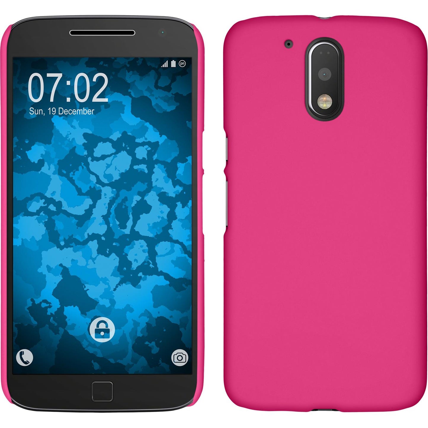 Hardcase für Motorola Moto G4 Plus gummiert pink