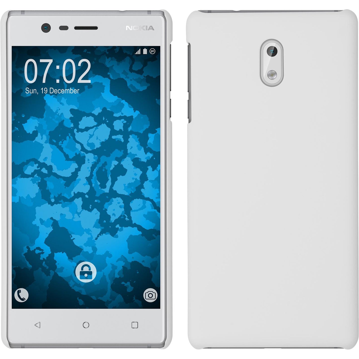 Hardcase für Nokia 3 gummiert weifl