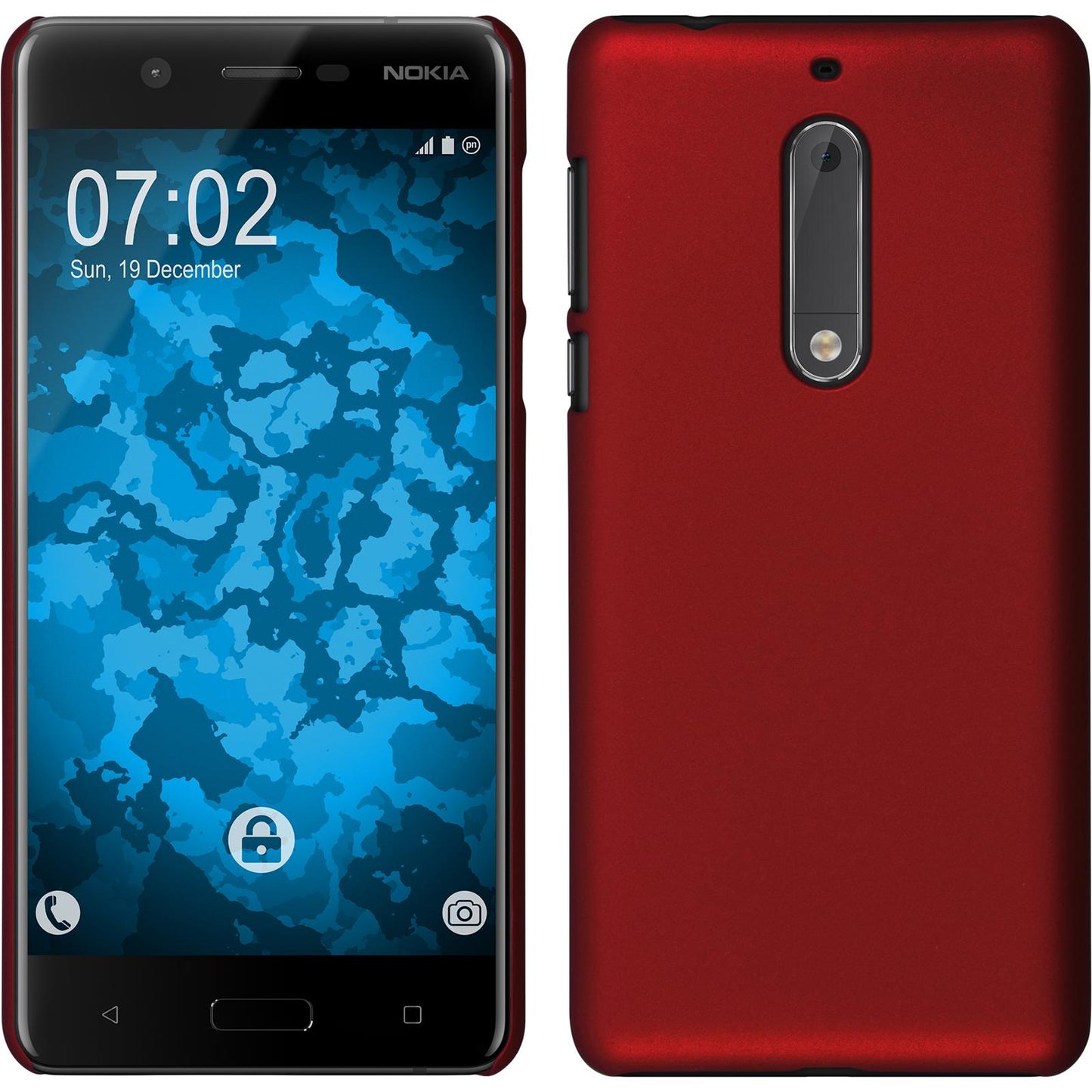 Hardcase für Nokia 5 gummiert rot