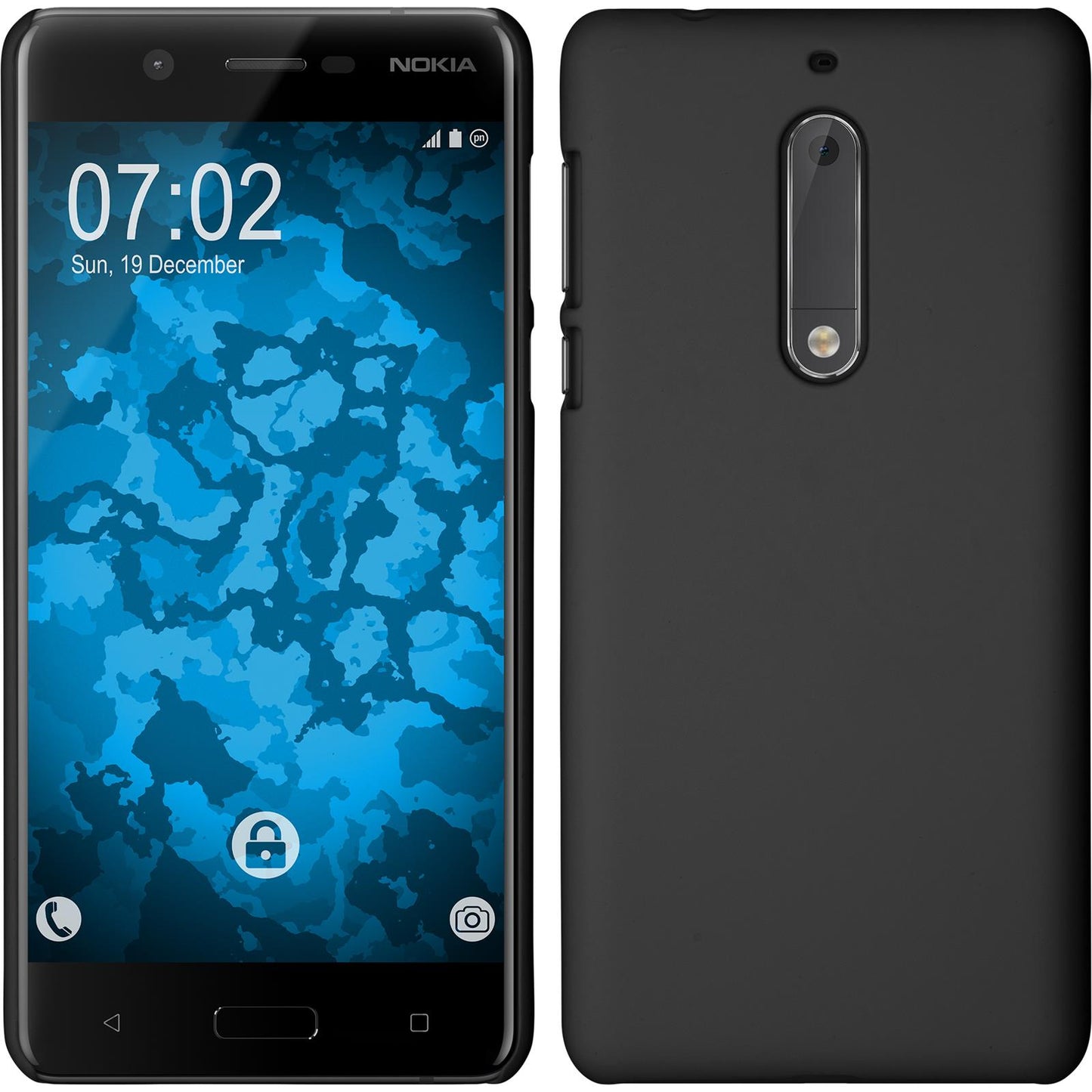 Hardcase für Nokia 5 gummiert schwarz