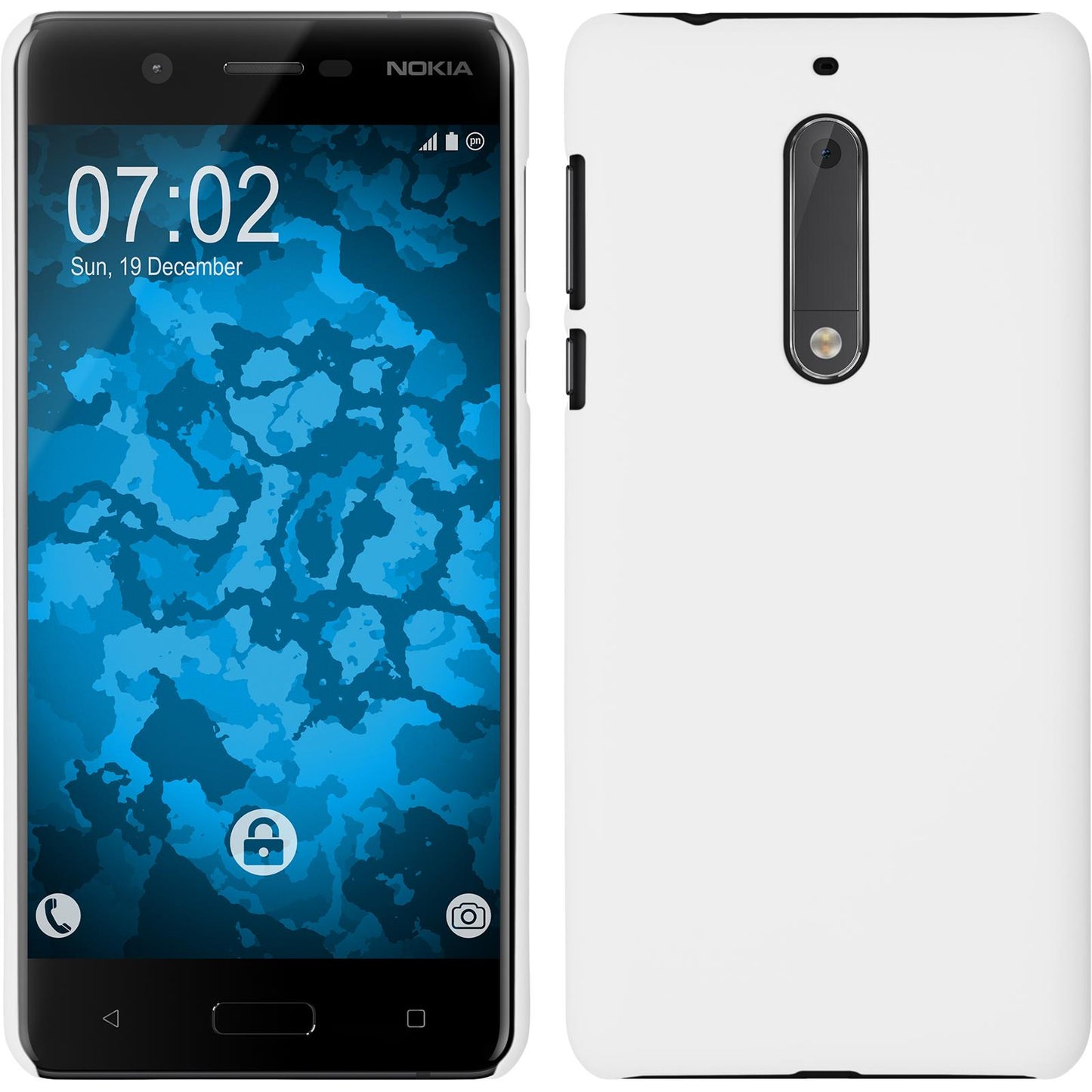 Hardcase für Nokia 5 gummiert weifl