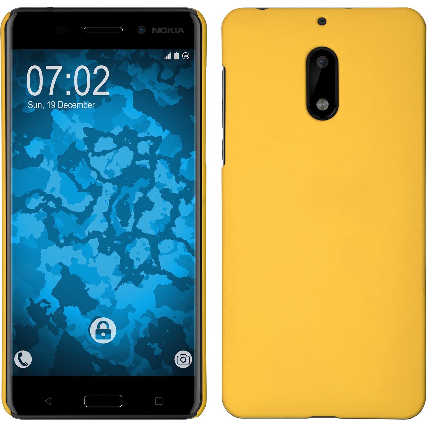 Hardcase für Nokia 6 gummiert gelb