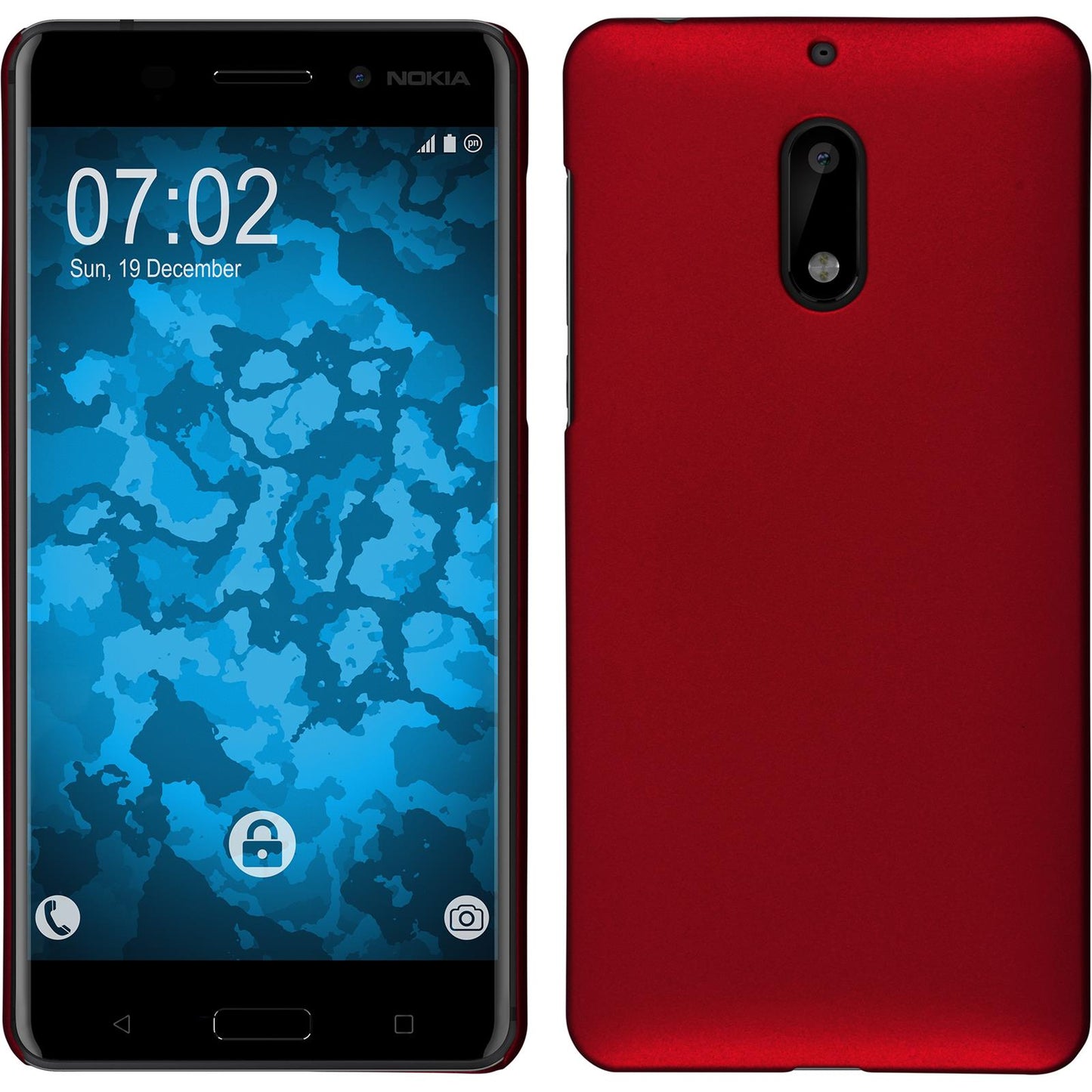 Hardcase für Nokia 6 gummiert rot
