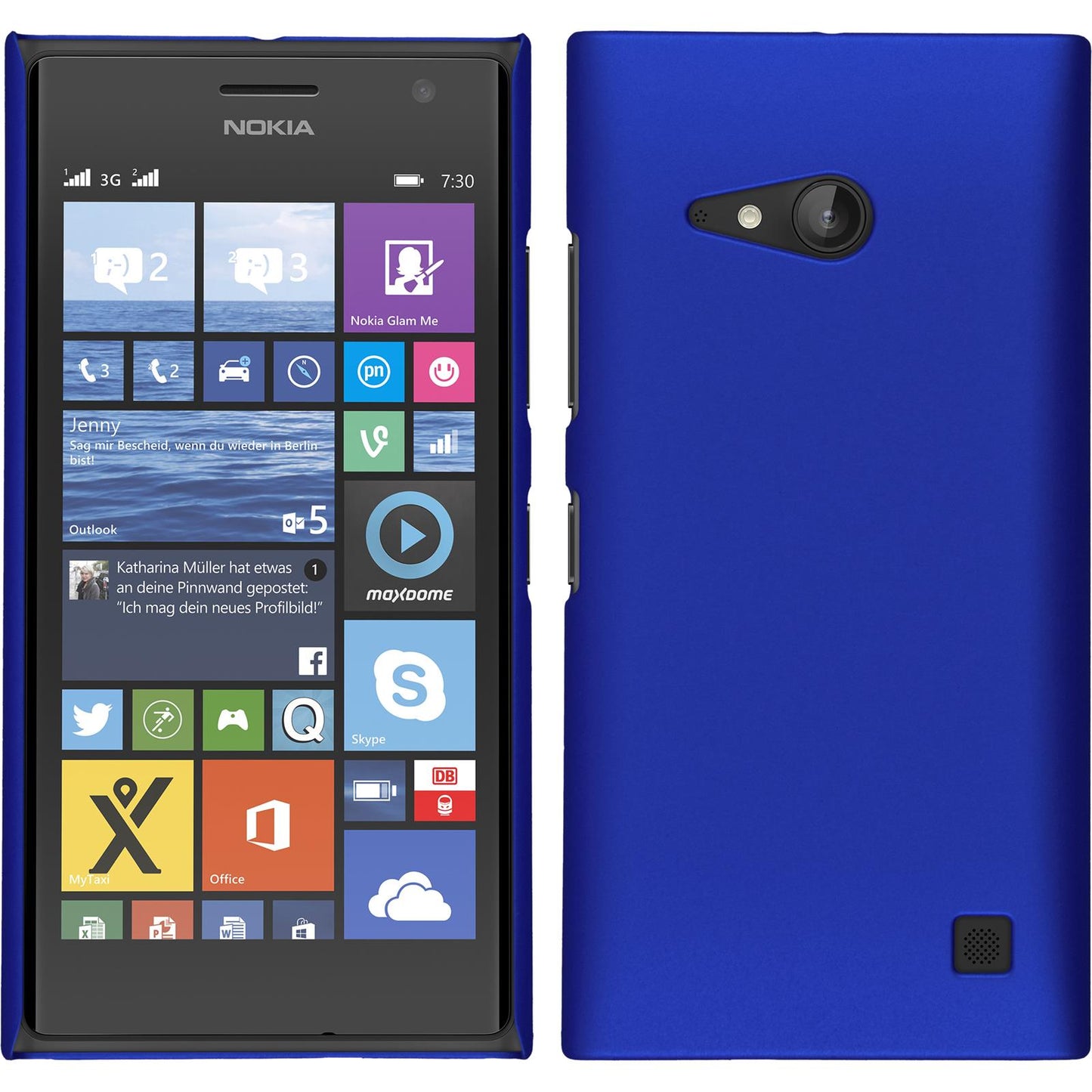 Hardcase für Nokia Lumia 730 gummiert blau