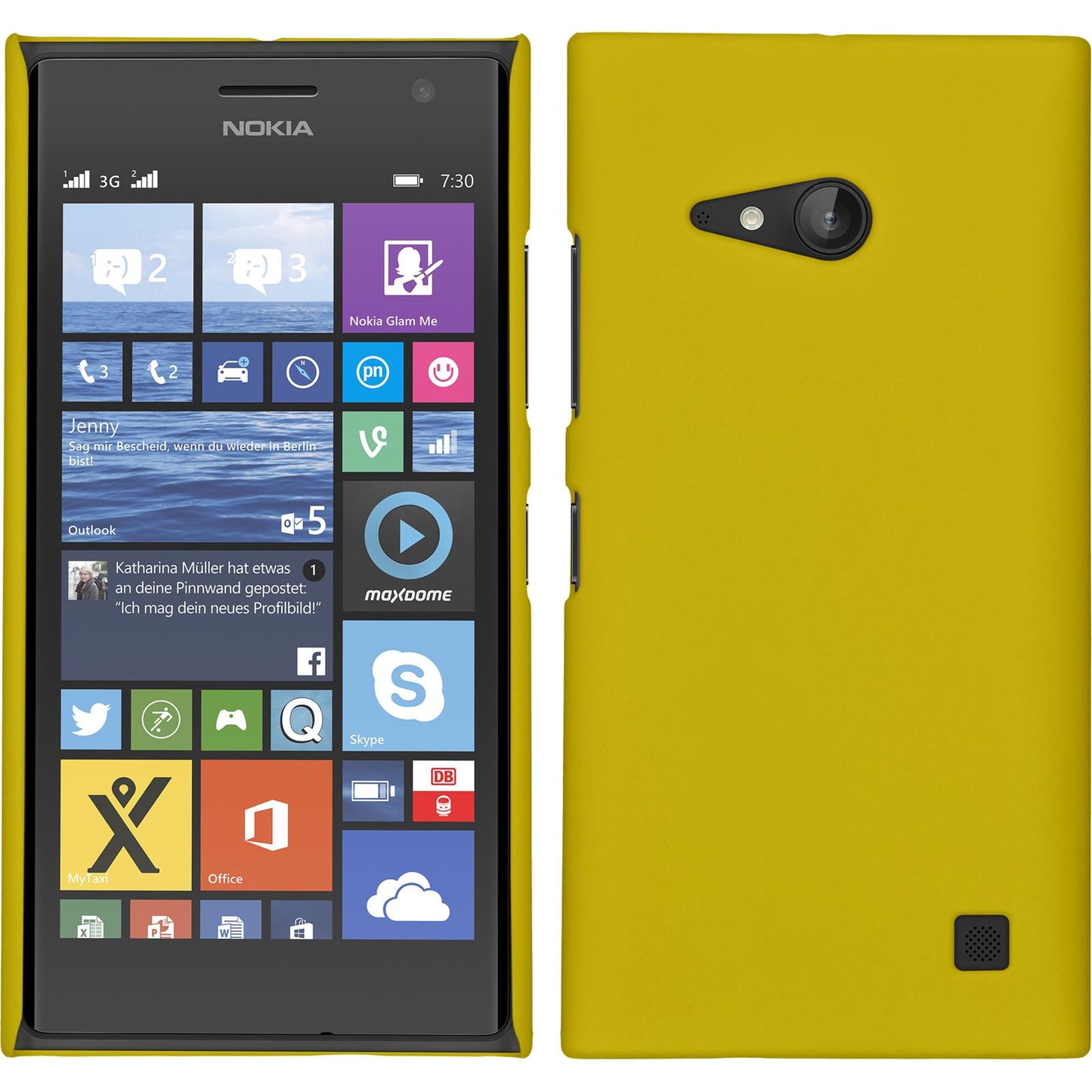 Hardcase für Nokia Lumia 730 gummiert gelb