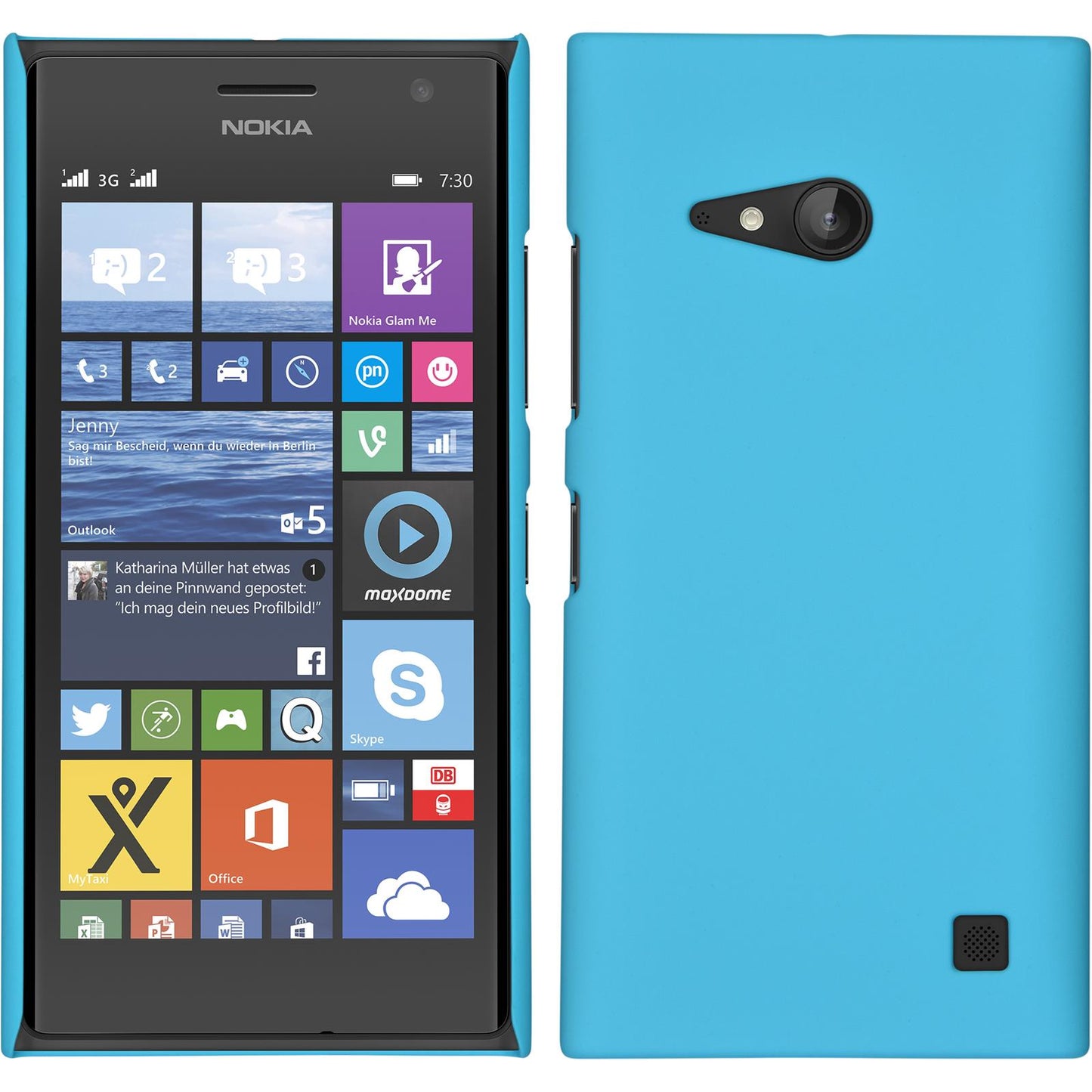 Hardcase für Nokia Lumia 730 gummiert hellblau