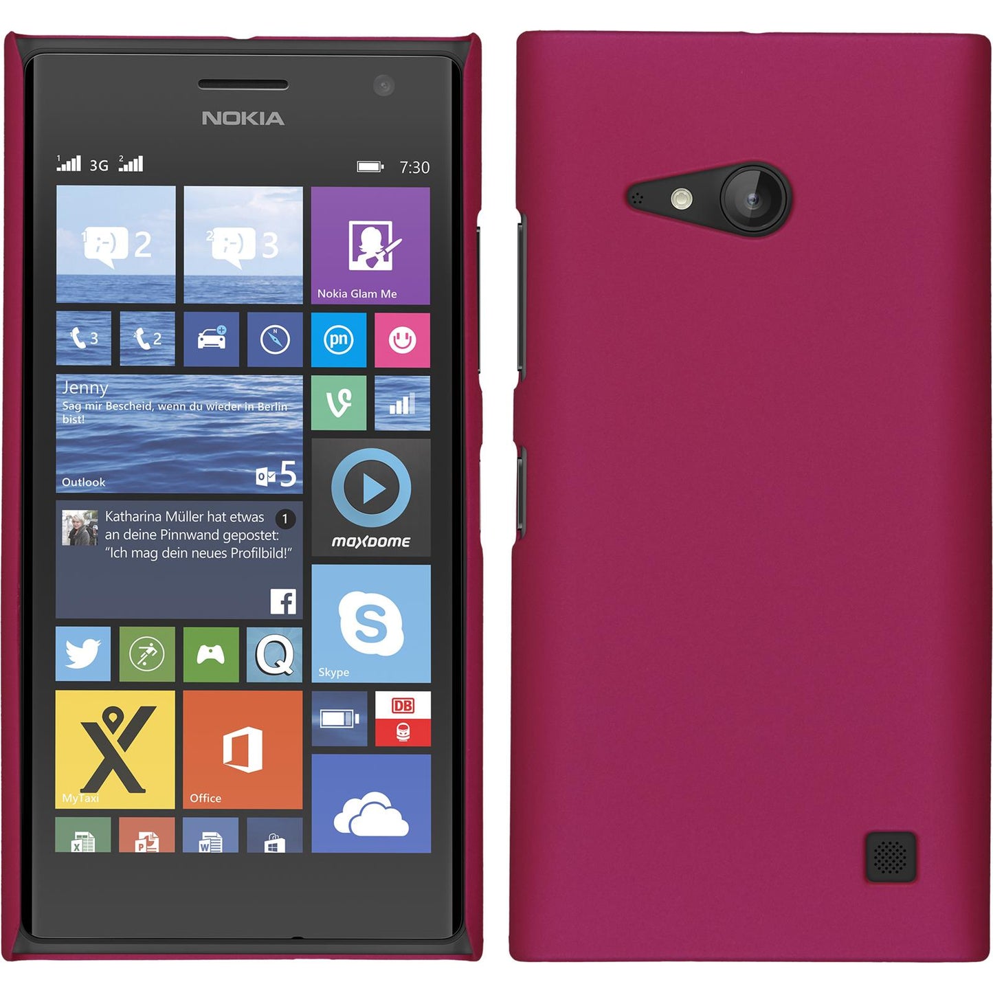 Hardcase für Nokia Lumia 730 gummiert pink
