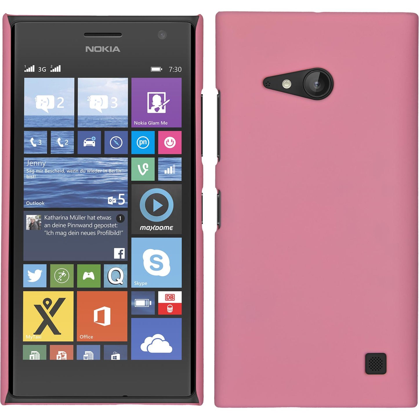 Hardcase für Nokia Lumia 730 gummiert rosa
