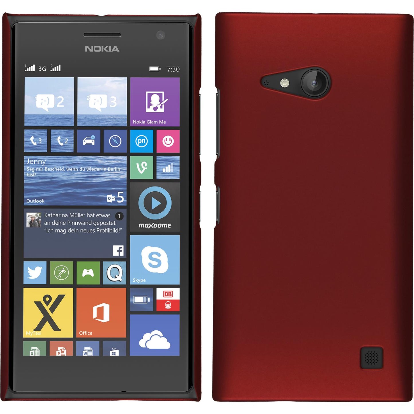 Hardcase für Nokia Lumia 730 gummiert rot