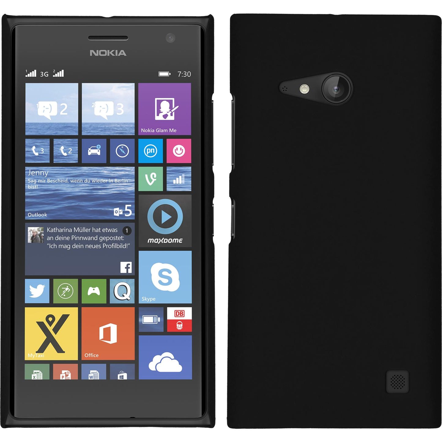 Hardcase für Nokia Lumia 730 gummiert schwarz