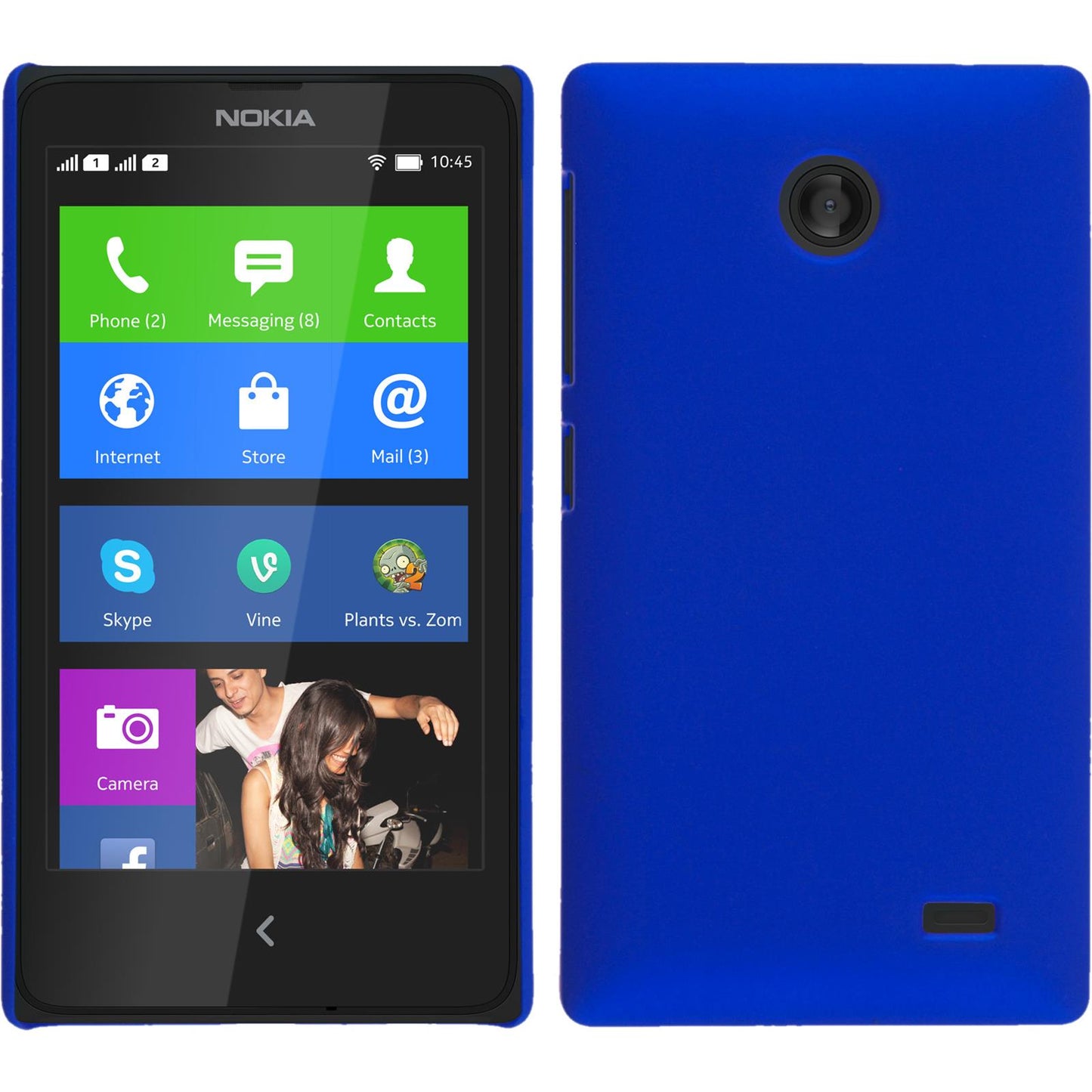 Hardcase für Nokia X / X+ gummiert blau