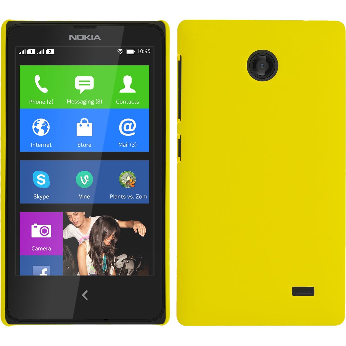 Hardcase für Nokia X / X+ gummiert gelb