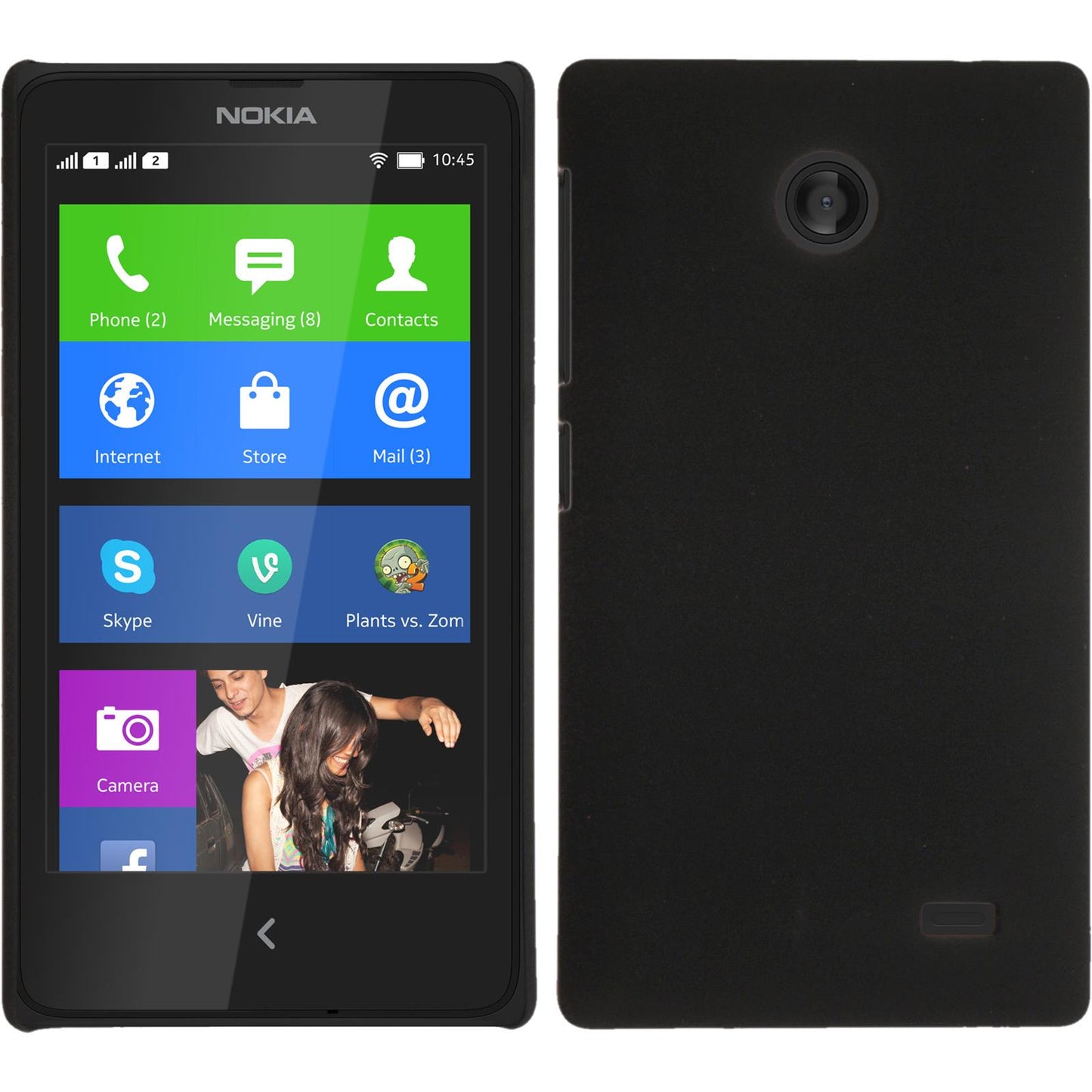 Hardcase für Nokia X / X+ gummiert schwarz