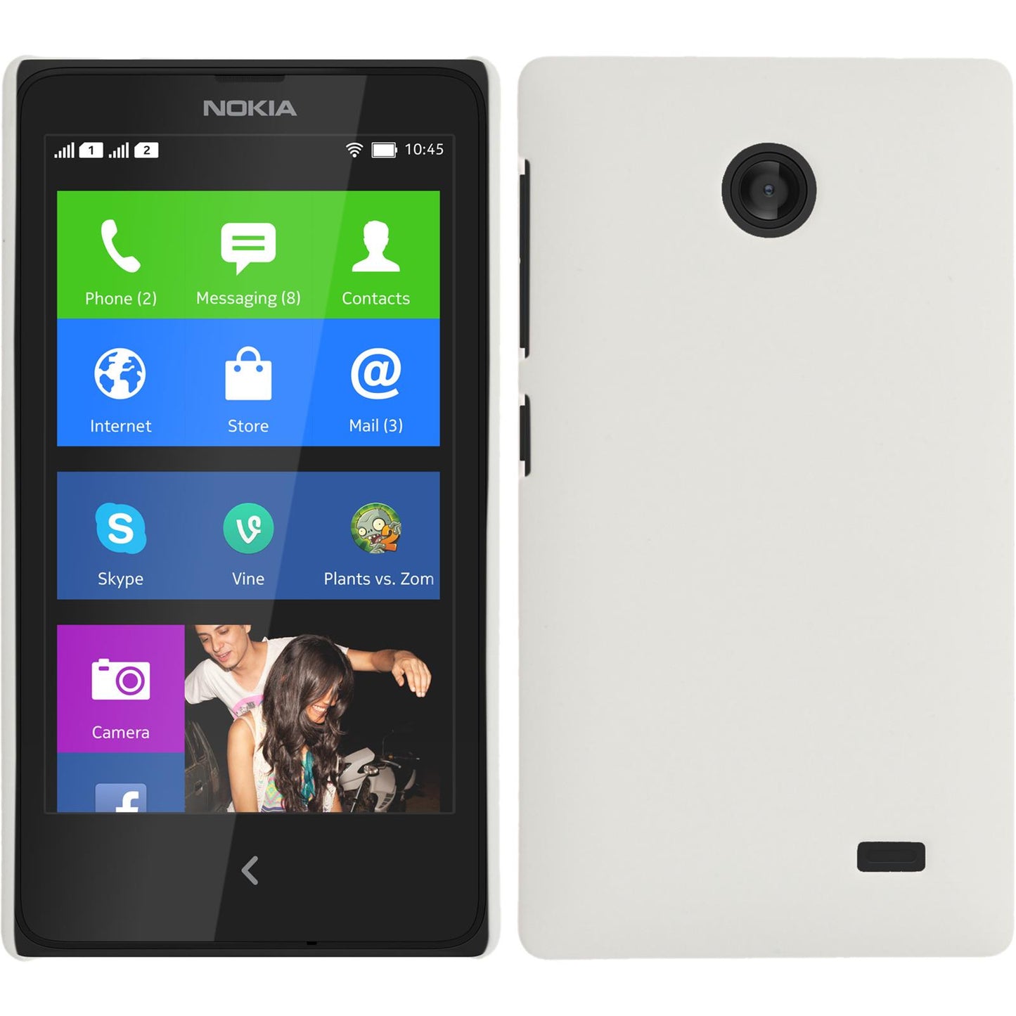 Hardcase für Nokia X / X+ gummiert weiß