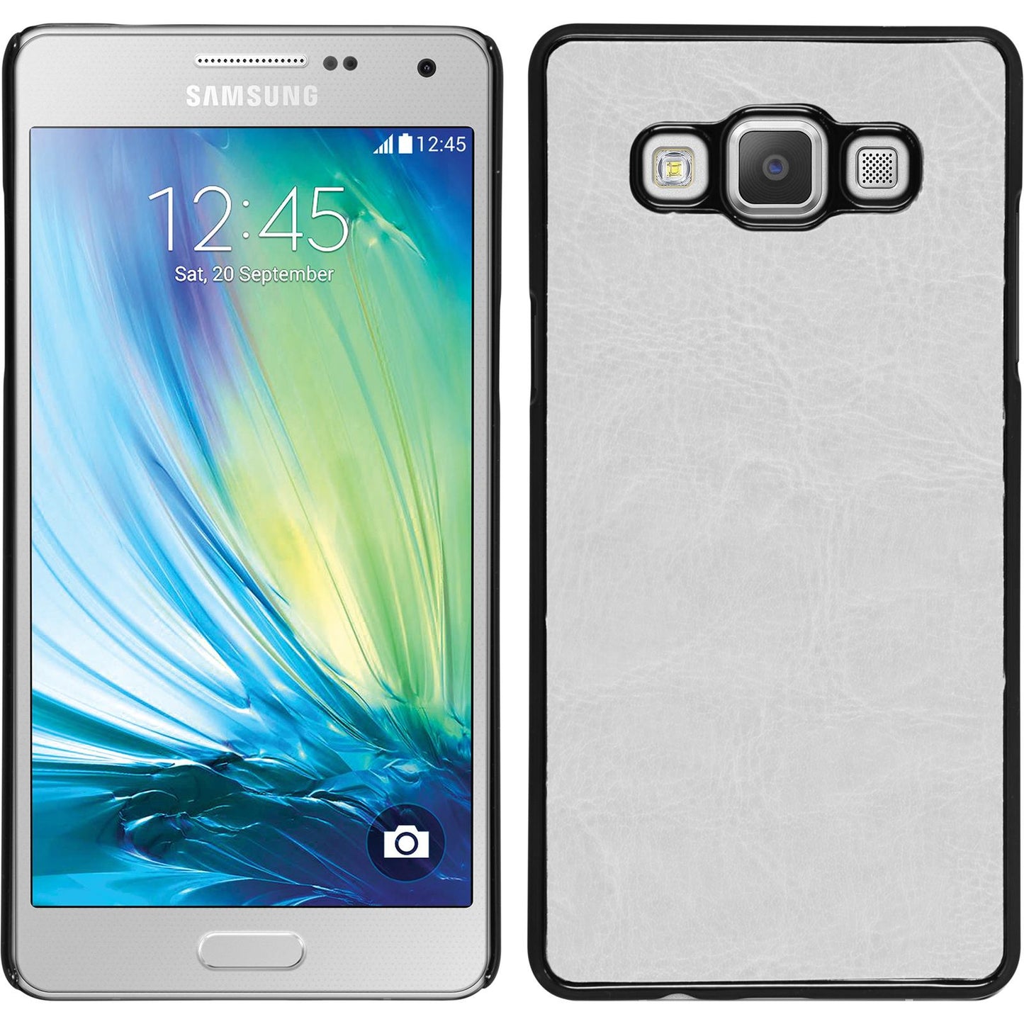 Hardcase für Samsung Galaxy A5 (A500) Lederoptik weiß