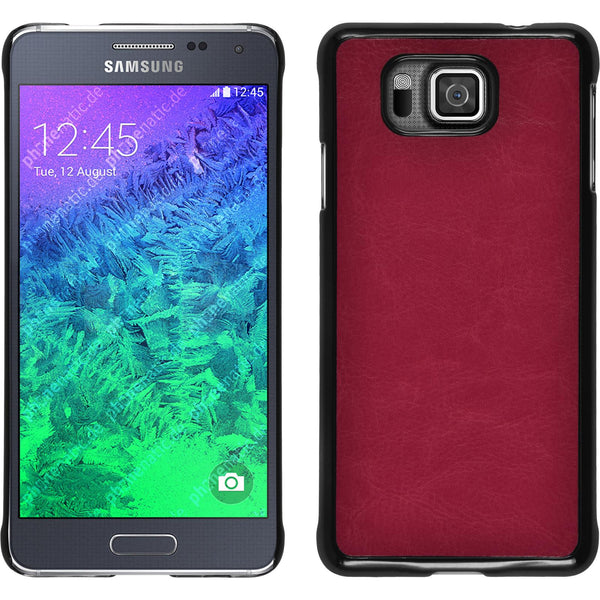 Hardcase für Samsung Galaxy Alpha Lederoptik pink