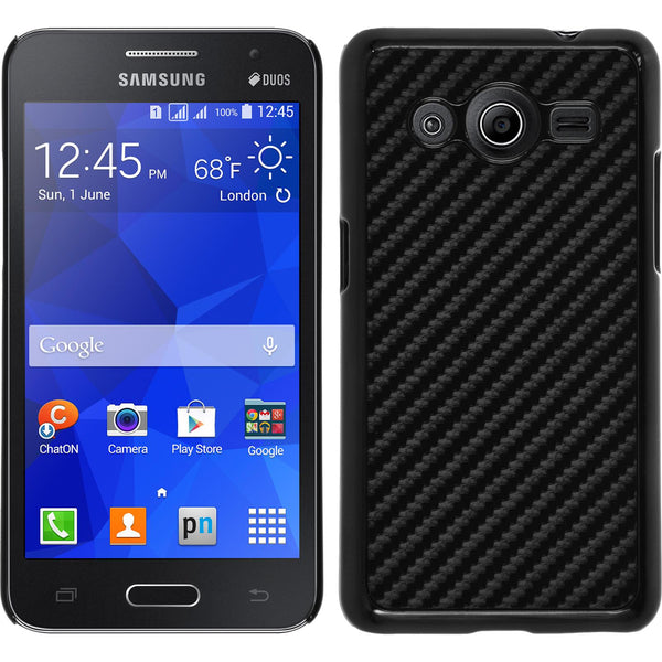 Hardcase für Samsung Galaxy Core 2 Carbonoptik schwarz