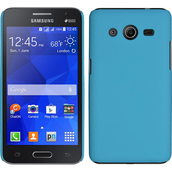 Hardcase für Samsung Galaxy Core 2 gummiert hellblau
