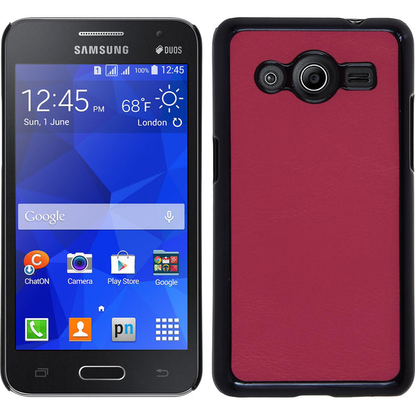 Hardcase für Samsung Galaxy Core 2 Lederoptik pink