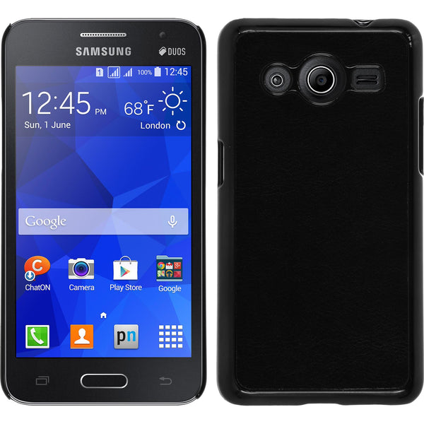 Hardcase für Samsung Galaxy Core 2 Lederoptik schwarz