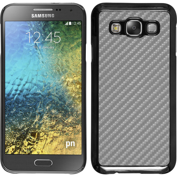 Hardcase für Samsung Galaxy E5 Carbonoptik silber