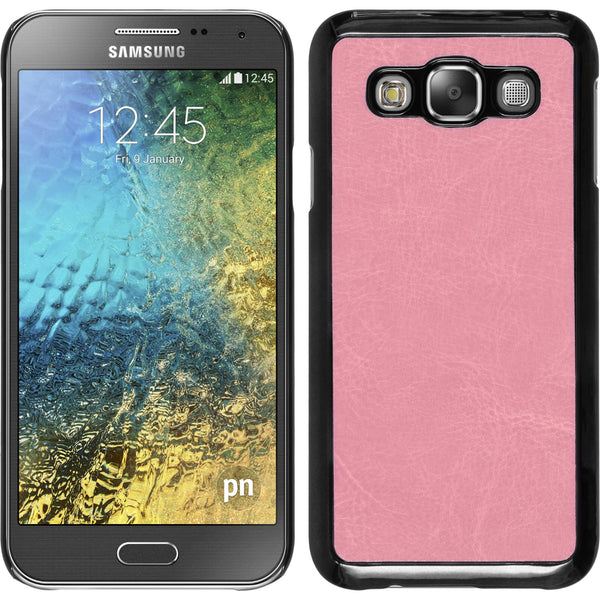 Hardcase für Samsung Galaxy E5 Lederoptik rosa