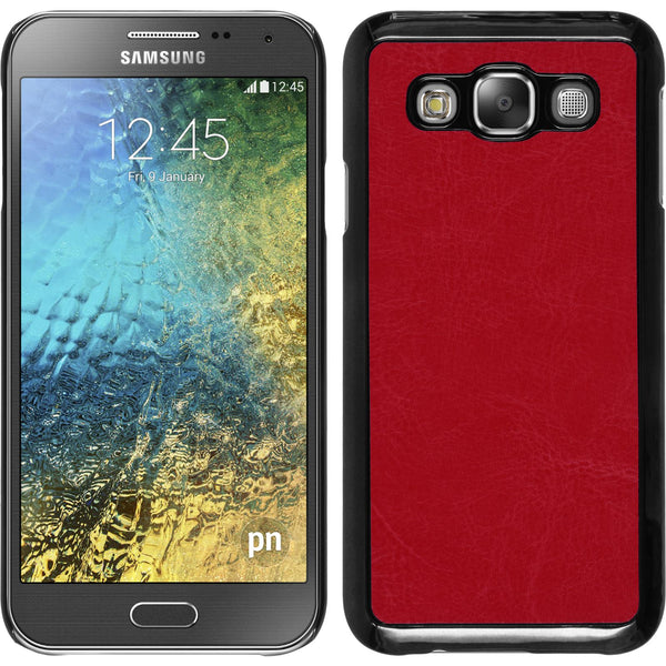Hardcase für Samsung Galaxy E5 Lederoptik rot