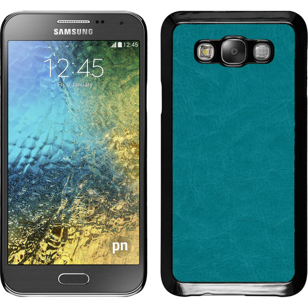 Hardcase für Samsung Galaxy E7 Lederoptik türkis
