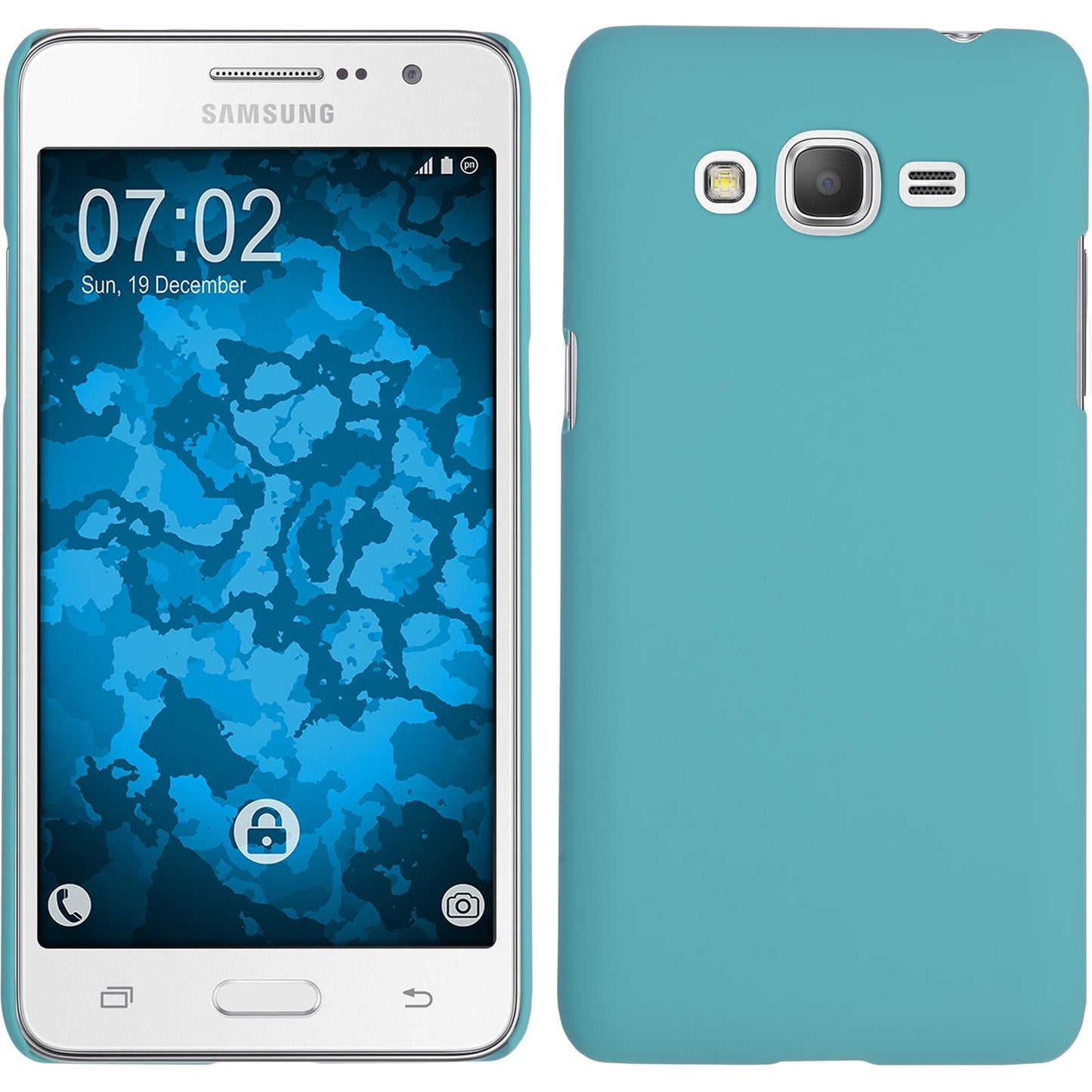 Hardcase für Samsung Galaxy Grand Prime Plus gummiert hellbl