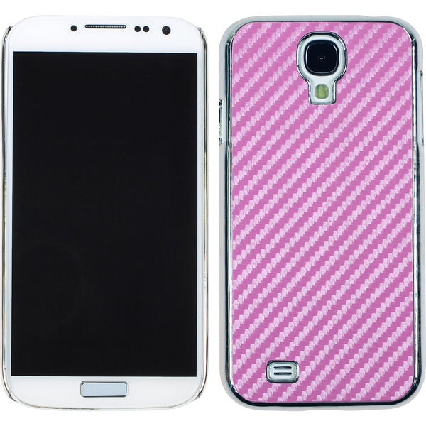 Hardcase für Samsung Galaxy S4 Carbonoptik pink