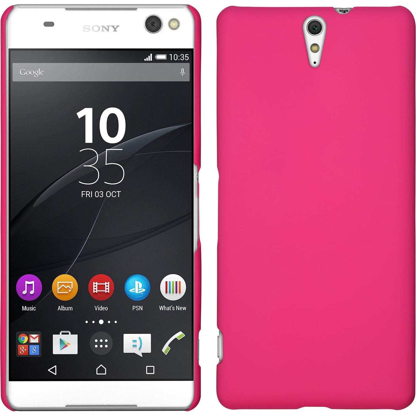 Hardcase für Sony Xperia C5 Ultra gummiert pink
